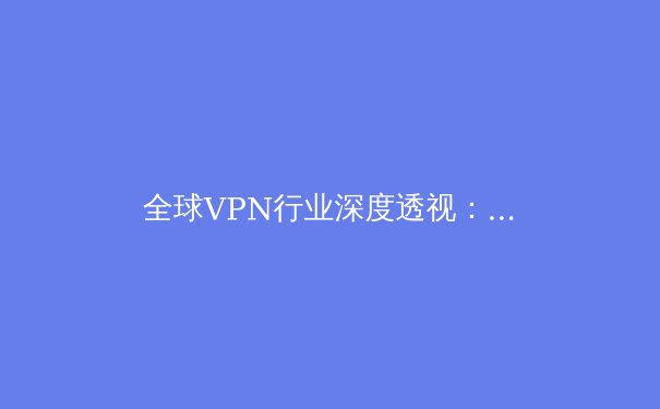 全球VPN行业深度透视：2024年技术演进、政策博弈与用户安全指南 - 2