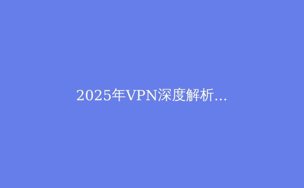 2025年VPN深度解析：隐私保护、高速连接与未来趋势 - 4
