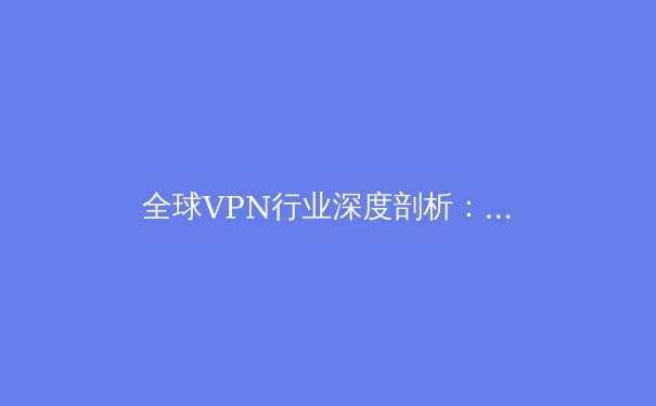 全球VPN行业深度剖析：从技术演进到政策博弈的无形战场 - 2