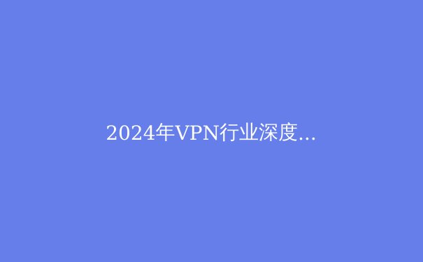 2024年VPN行业深度解析：技术演进、政策风向与用户隐私新思考 - 3